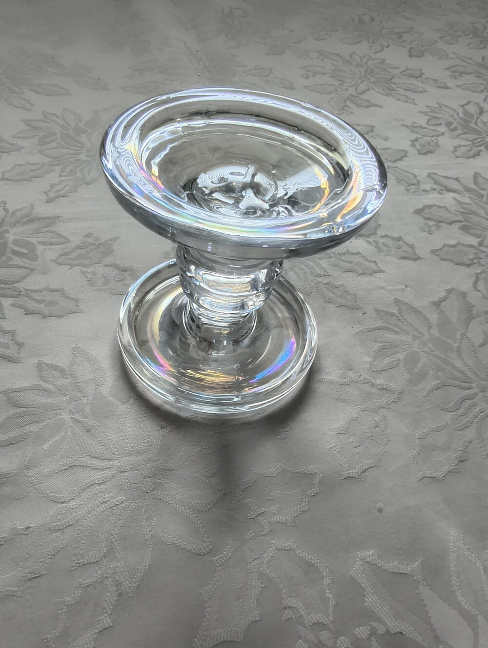 Heavy Hand Blown Art Glass Contemporary Candle Holder Two-way Vintage